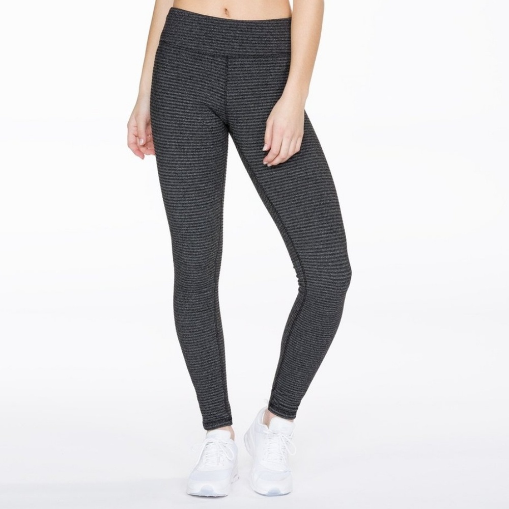Kyodan Warm Run Leggings in Black Stripe